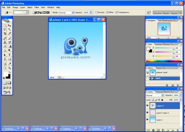 Creation of 3D pxleyes.com Icon: Step 2